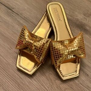 Cape Robbin Gold Bow Sandals